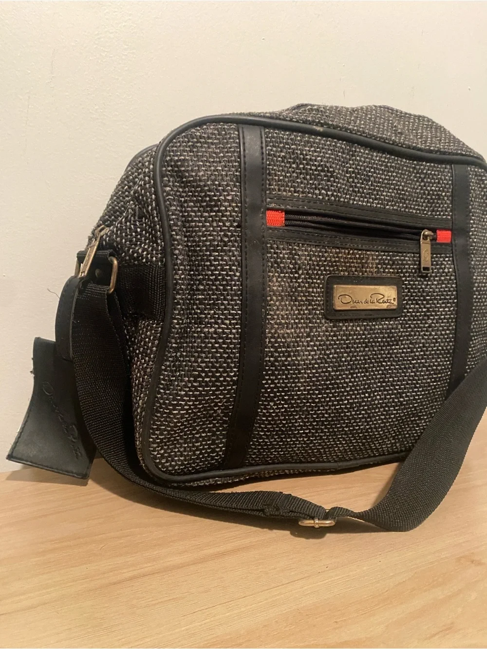 Vintage Oscar de la Renta Tweed Travel Shoulder Bag
